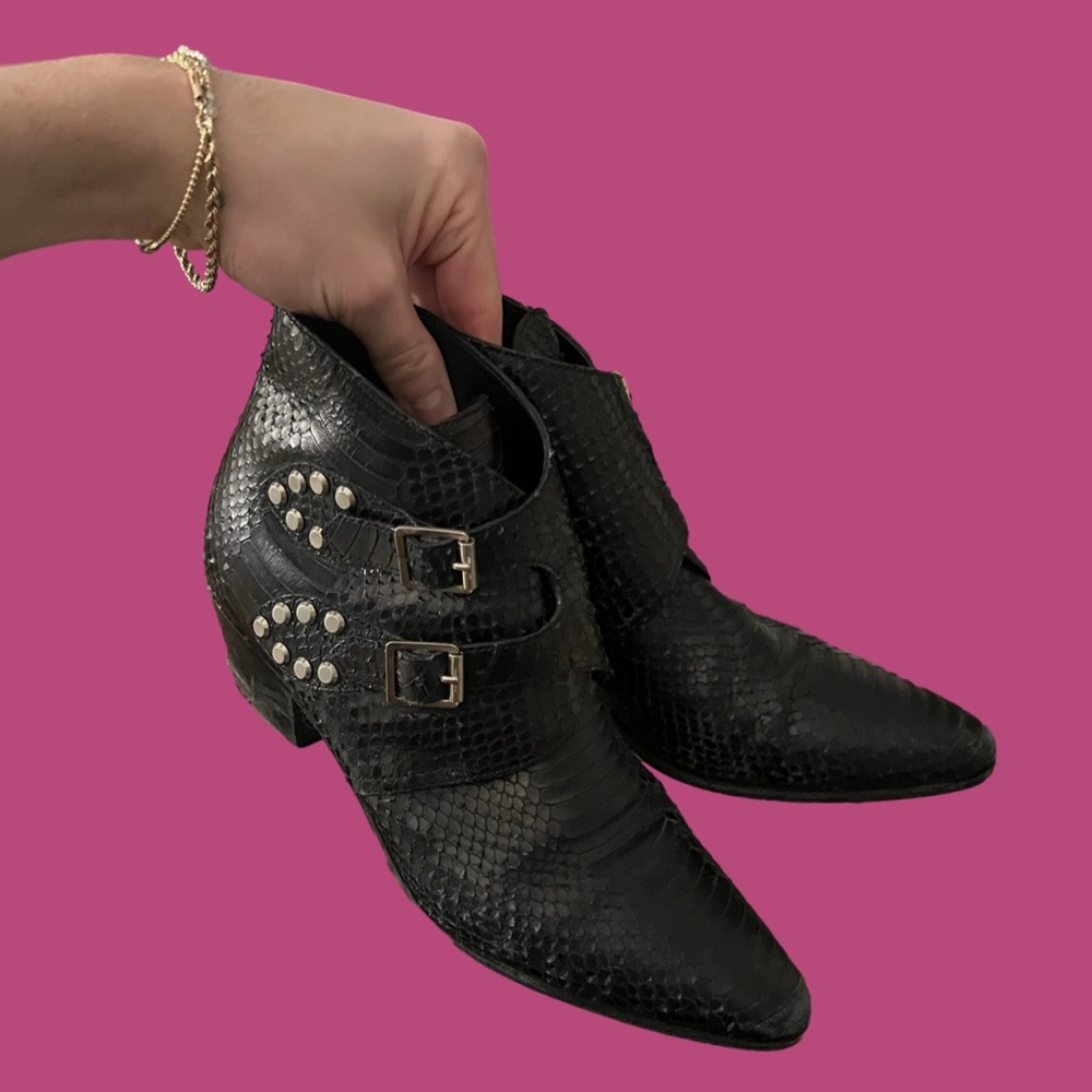 Vintage YSL snake skin boots